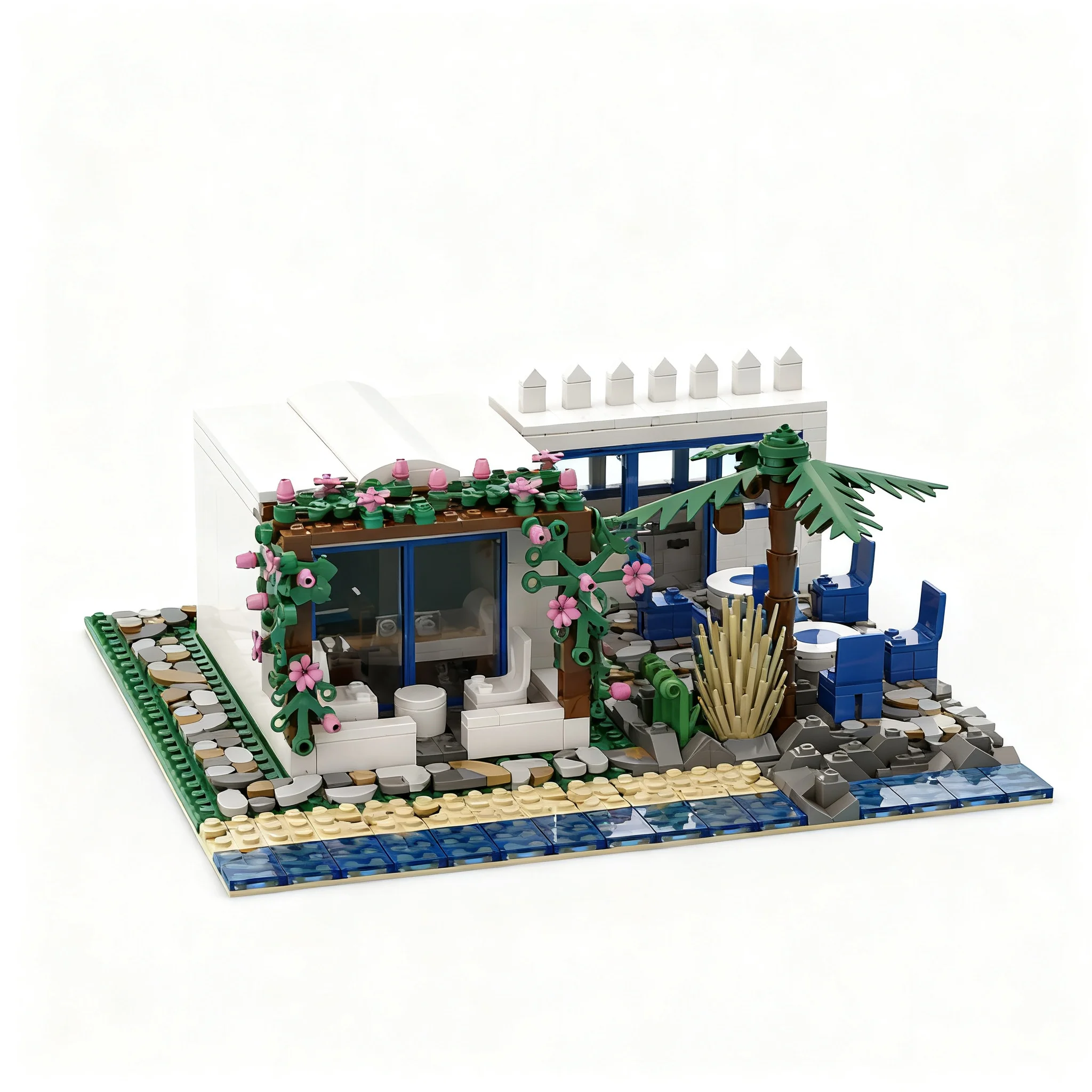 696pcs MOC Creator Greek Holidays Model Christmas Gift Decorative Set Creative DIY Assembly Kit And Display Art