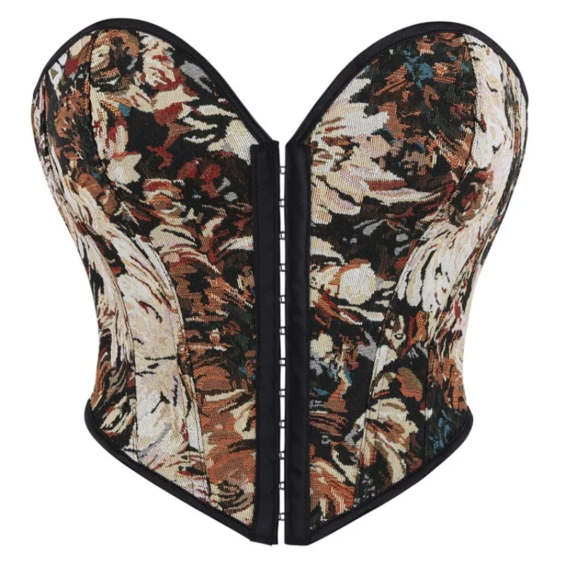

Винтажный корсет с цветочным принтом Моне, картина маслом, топ для женщин, большие размеры, бюстье, нижнее белье