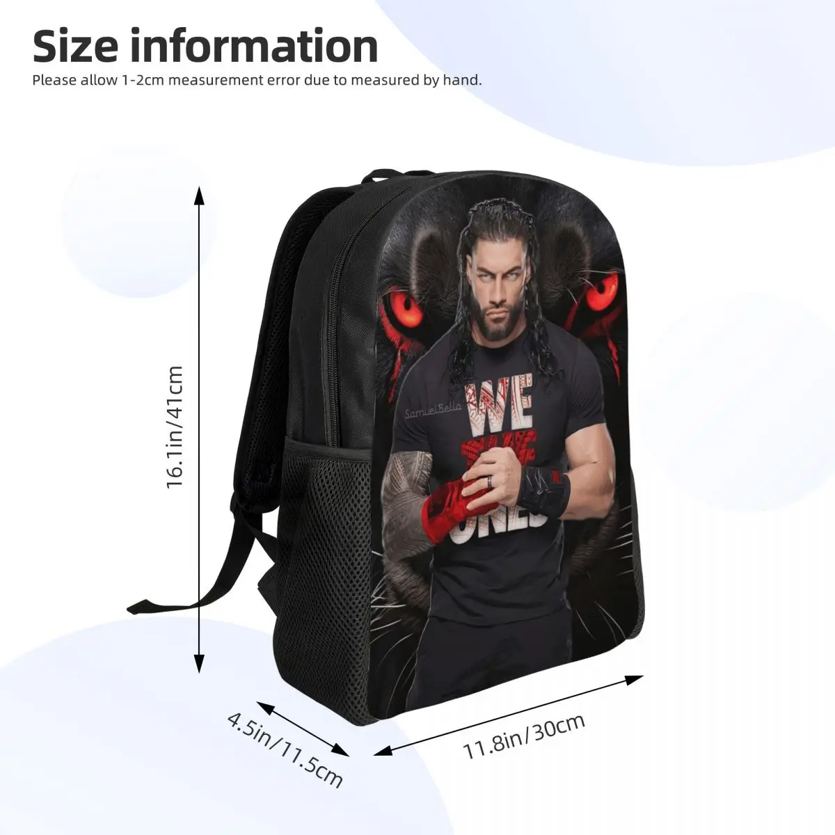 Wrestler Roman Reigns Wrestling Student Backpack School Bag Hiking Travel Daypack for Boys Girls Fashion Bookbag Shoulder Bags