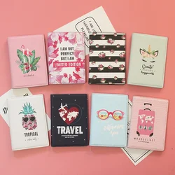 Fashion Men Women Travel Leather Passport Holder Card Case Protector Cover Floral Wallet Bags Flower Passport Cover for girls