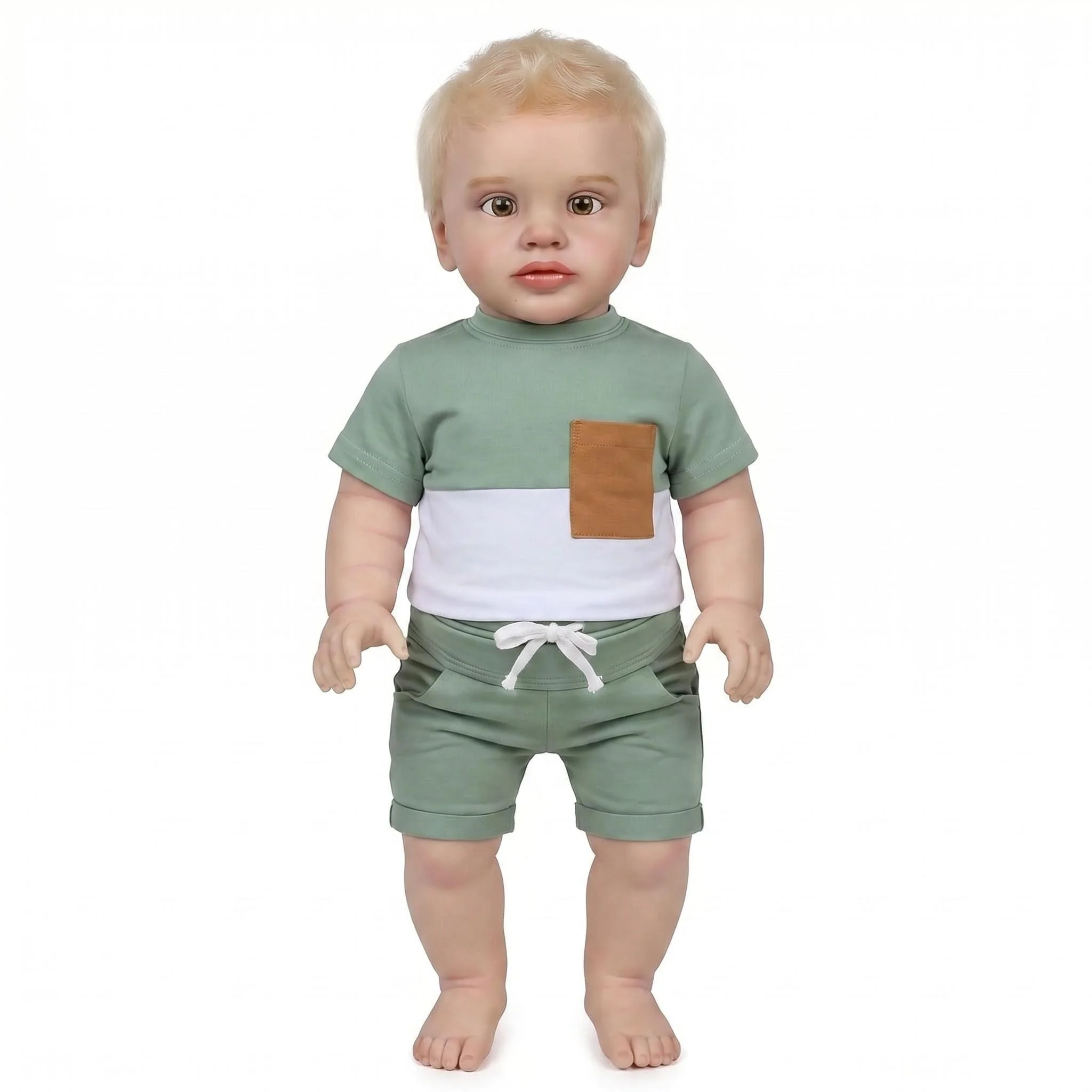 NPK 26-inch Pippa Boy Reborn Doll - Lifelike Soft Touch Toddler Size with 3D Skin Art Painted Finished Baby Doll