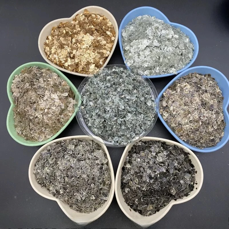 500g Ultra‑thin Calcined Mica Flakes Colorful Dyed Rock Chips Golden Sequins for Exterior Wall Epoxy Floor Paint Decoration