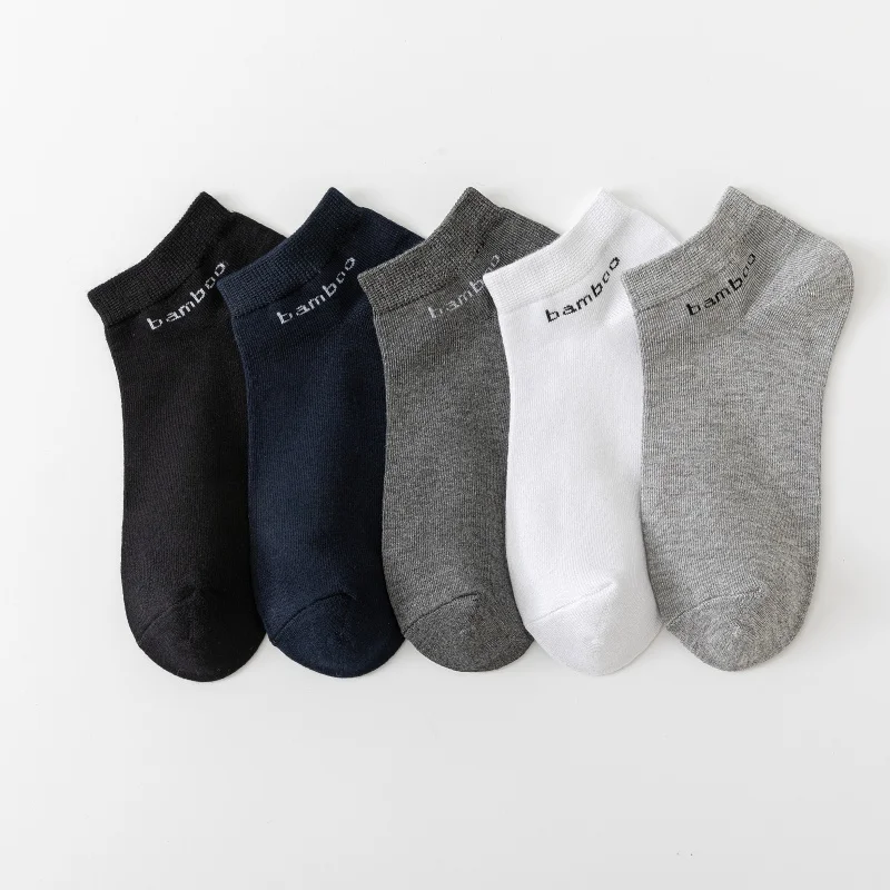 

5/10Pairs Men's short socks Men's Bamboo Fiber Socks Short High Quality New Breatheable Man Ankle Socks Men busines
