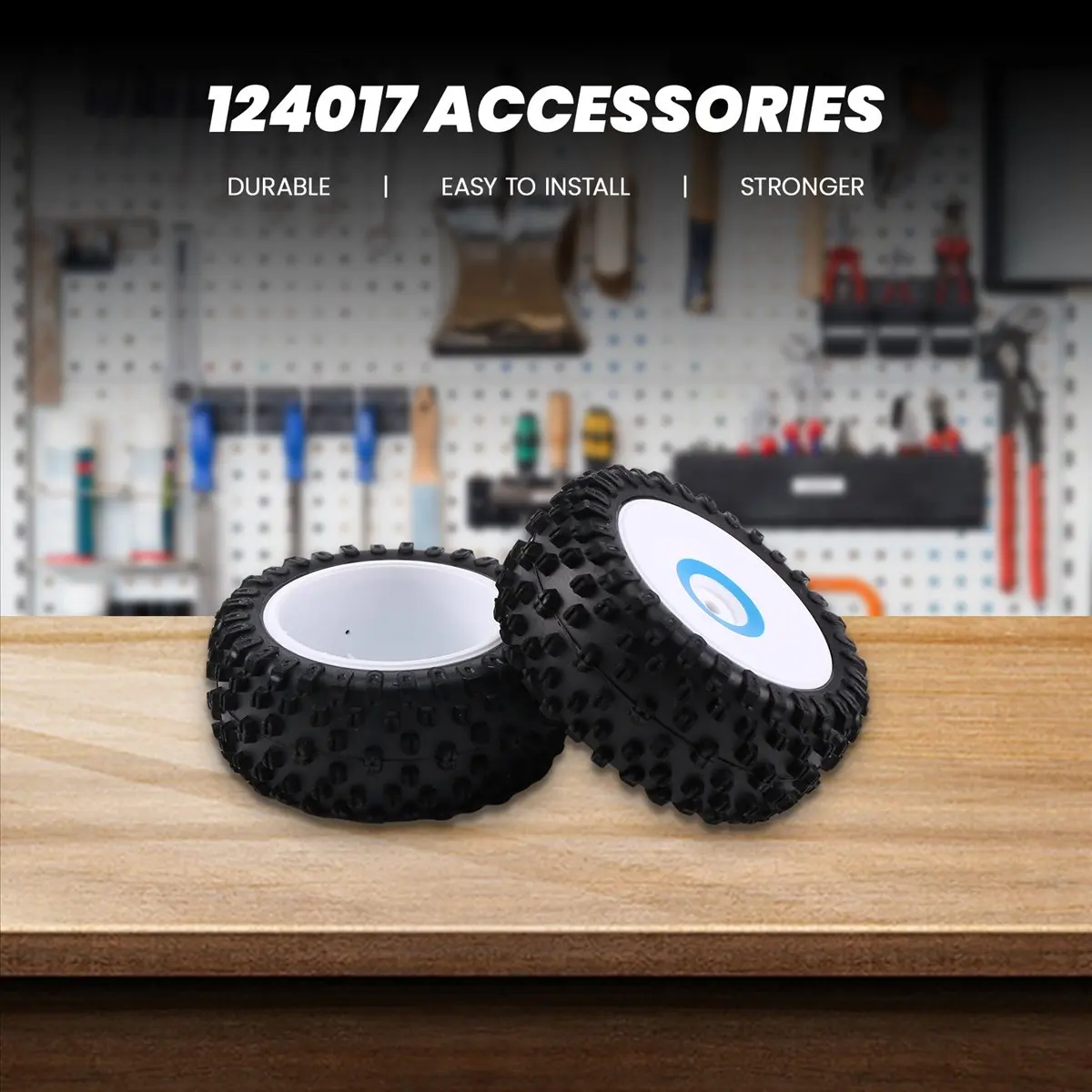 ABST 4Pcs Front and Rear Tires Wheel Tyre for 124017 1/12 RC Car Upgrade Parts Spare Accessories view 3