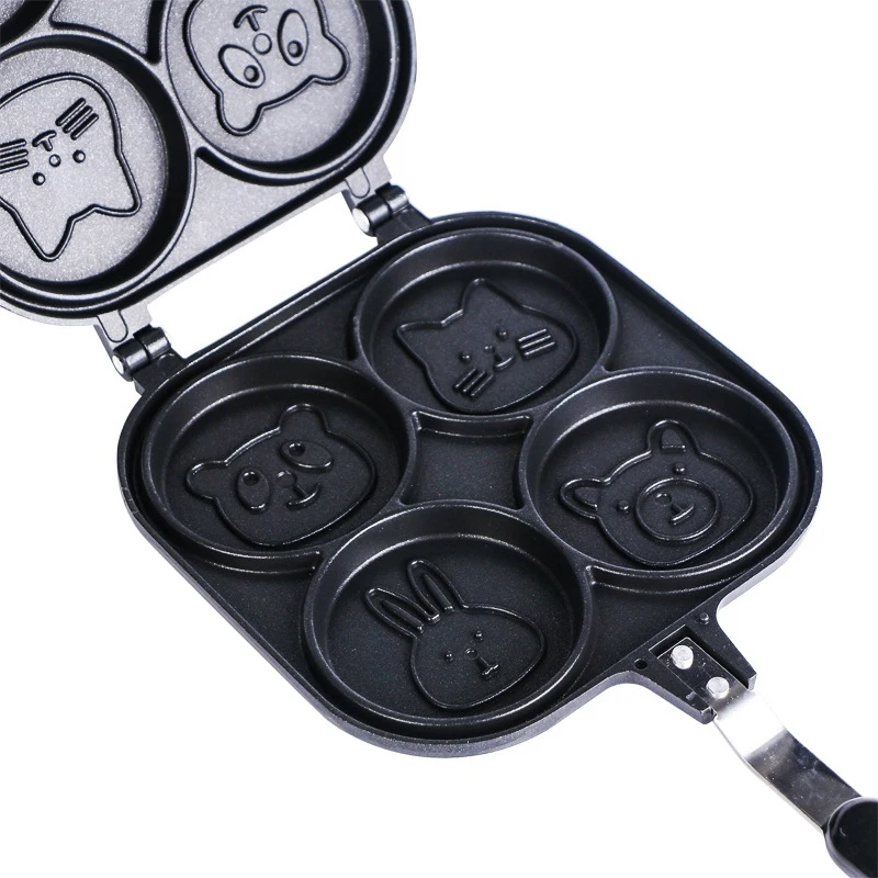 Egg Frying Pan Double-Sided Pancake Shape Griddle Pan Pancake Pan Non-Stick Animal Pancake Maker Mini Pancake Mold Pan