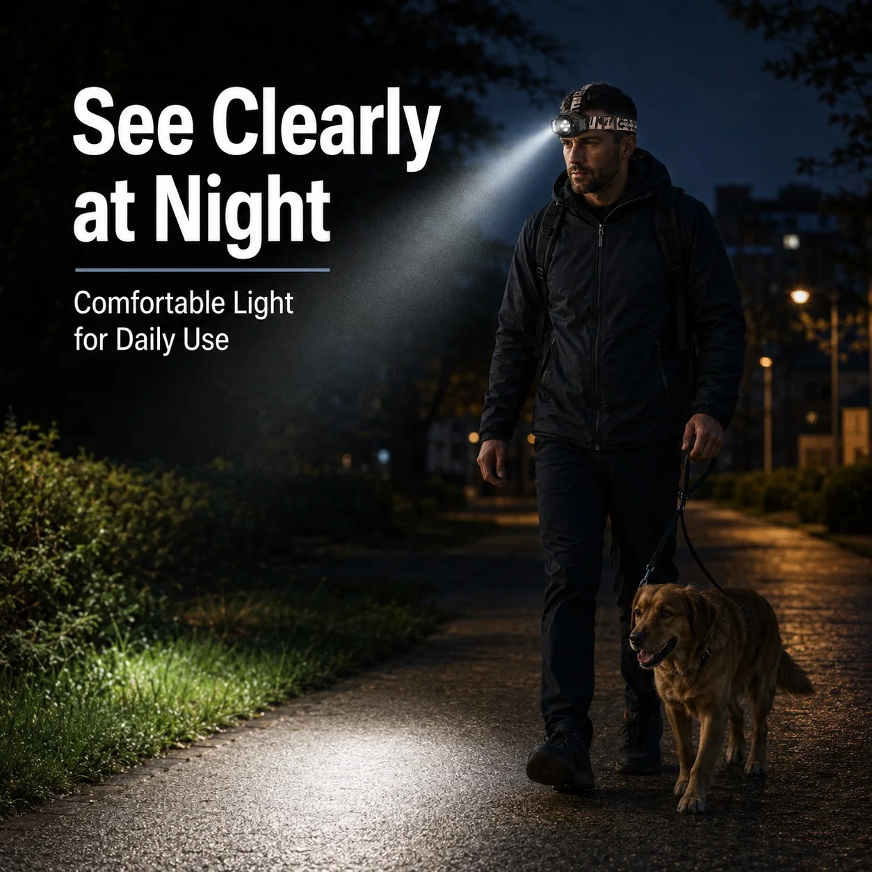Intelligent Sensor Headlamp with Strong Light, Rechargeable Head-Mounted Lighting, Multi-Light Source Design with Sufficient Brightness, Six Flexible Lighting Modes, Supports Gesture Sensor Control, Lightweight and Comfortable to Wear, Suitable for Night Work and Outdoor Emergency Lighting