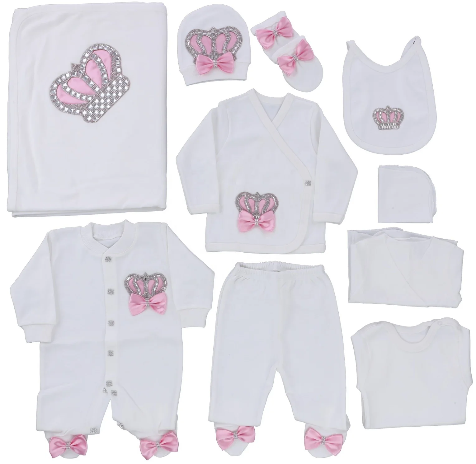 10 Pieces Cotton Clothing Fabric Knitted Modern Luxury High Quality Baby Clothes Fashion Cotton Wholesale Baby Romper Set