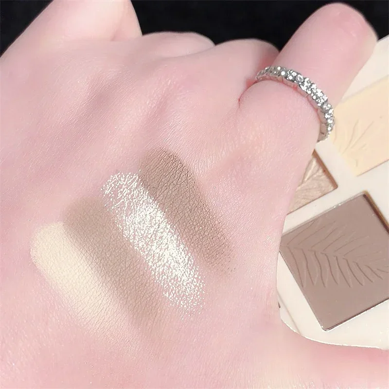 Heallor ชุด Rias wajah highlighter ใบหน้า4สี, เครื่องสำอางอายแชโดว์จมูก3D สีด้าน