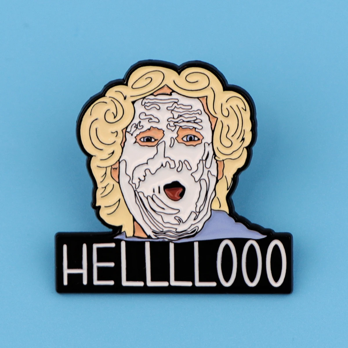 HELLLLOOO Funny Cartoon Enamel Pin Lapel Pins for Backpacks Brooches Badges Man Brooch for Clothes Jewelry Gifts for Friends