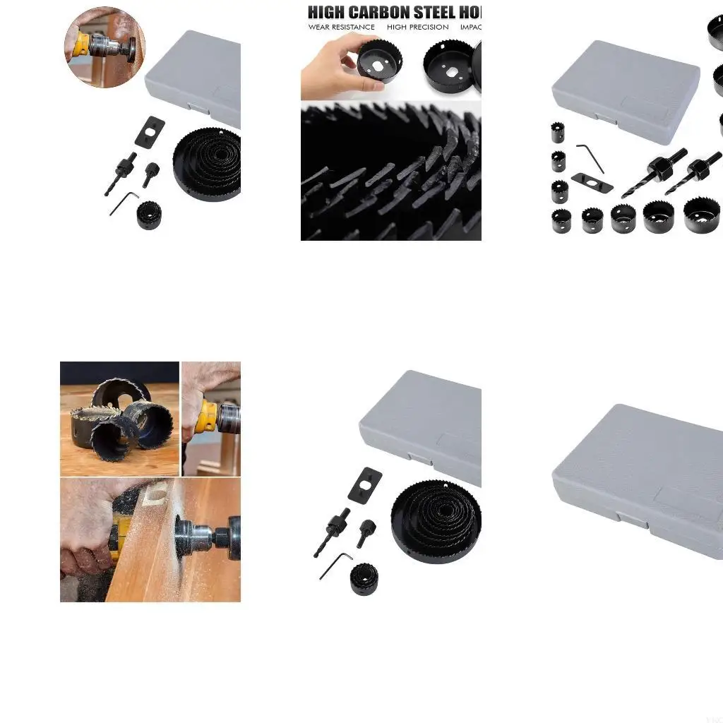 Bộ dụng cụ cưa lỗ 19-127mm cần thiết 18 chiếc có hộp đựng để chế biến gỗ và sửa chữa hàng ngày với độ sắc nét lâu dài Y4QC