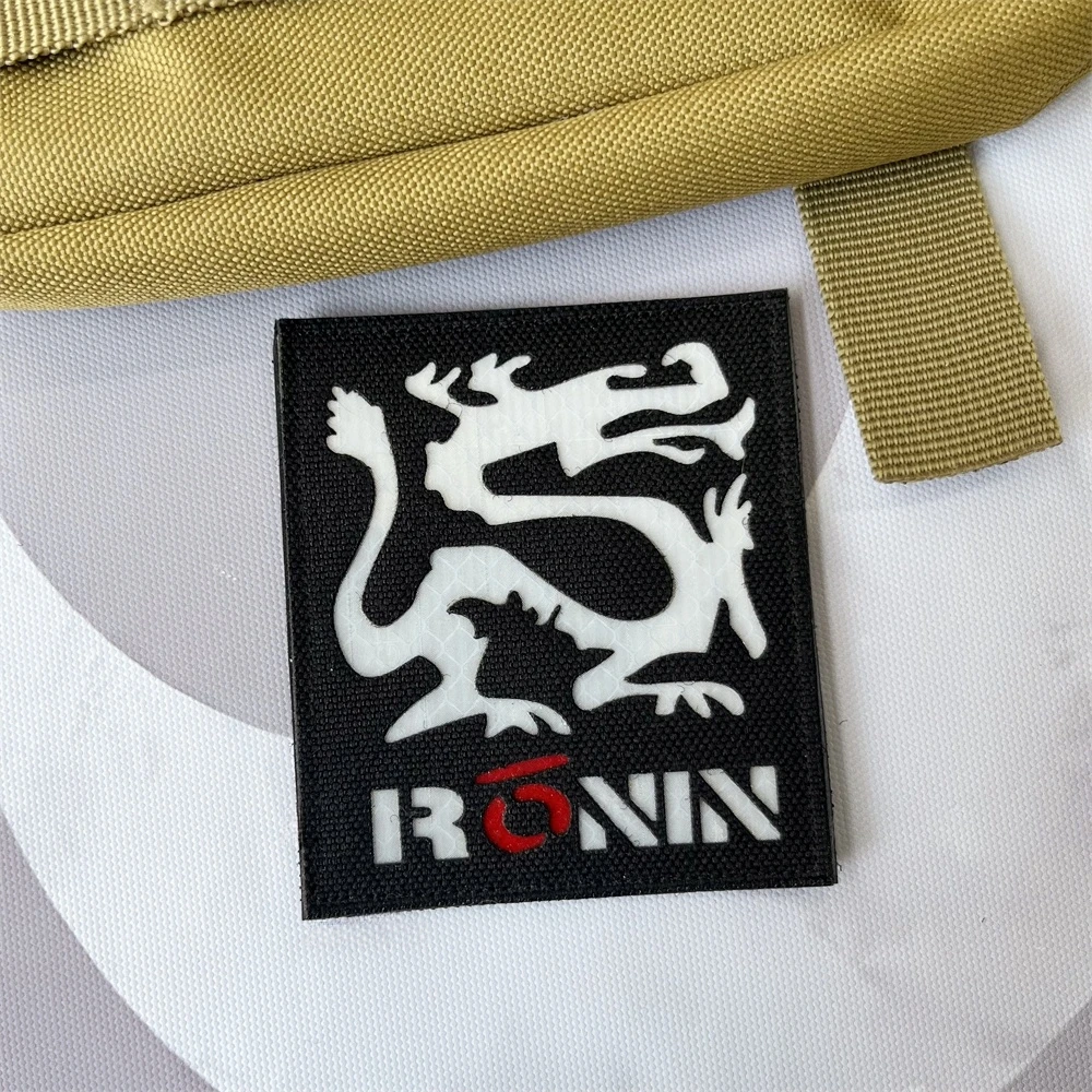 Ronin Drachen reflektierende Patches taktische Moral Abzeichen Rucksack Klett verschluss