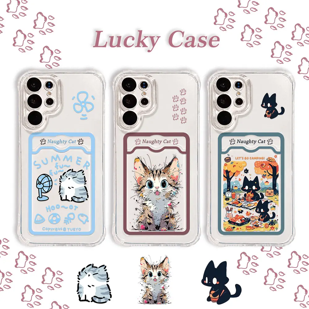 

Naughty Cat Card Hold Case For Samsung A73 A72 A71 A55 A54 A53 A52 A35 A34 A33 A25 A24 A23 A15 A14 A05 A04 5G Cover