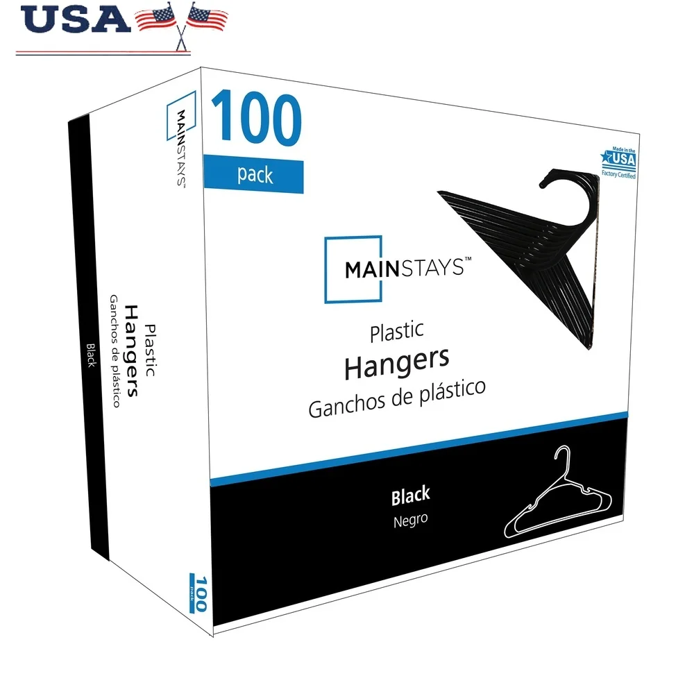 

100 Pack Plastic Notched Hangers Durable Storage Solution Shirts Sweaters Jackets Easy Clean Closet Organizer