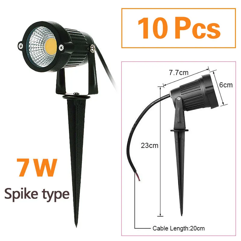 teetealy 10pcs led rasen lampe wasserdichte garten leuchte ac220v 110v 7w 5w DC12-24V im freien led spike lichtweg landschaft ip65 spot birnen 5