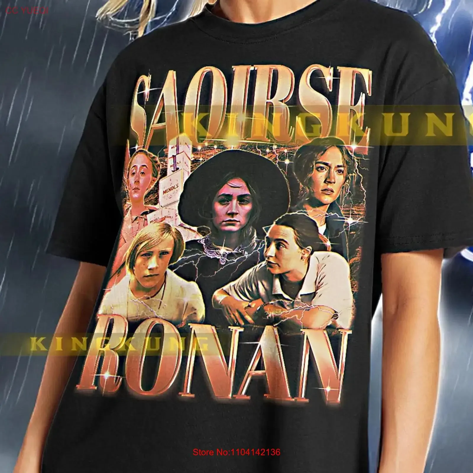 SAOIRSE RONAN T Shirt Vintage Retro 90s Bootleg Sweater saf vintage Washed Versatile streetwear homme Stretched Casual graphic