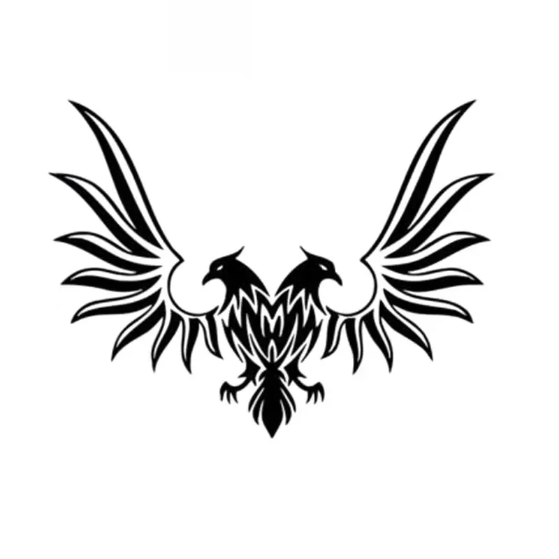 

Car Sticker Wilderness Double Eagle Bird Barfu PVC Car Decoration Fitting Decal Waterproof Sunscreen Black/White,20cm*15cm