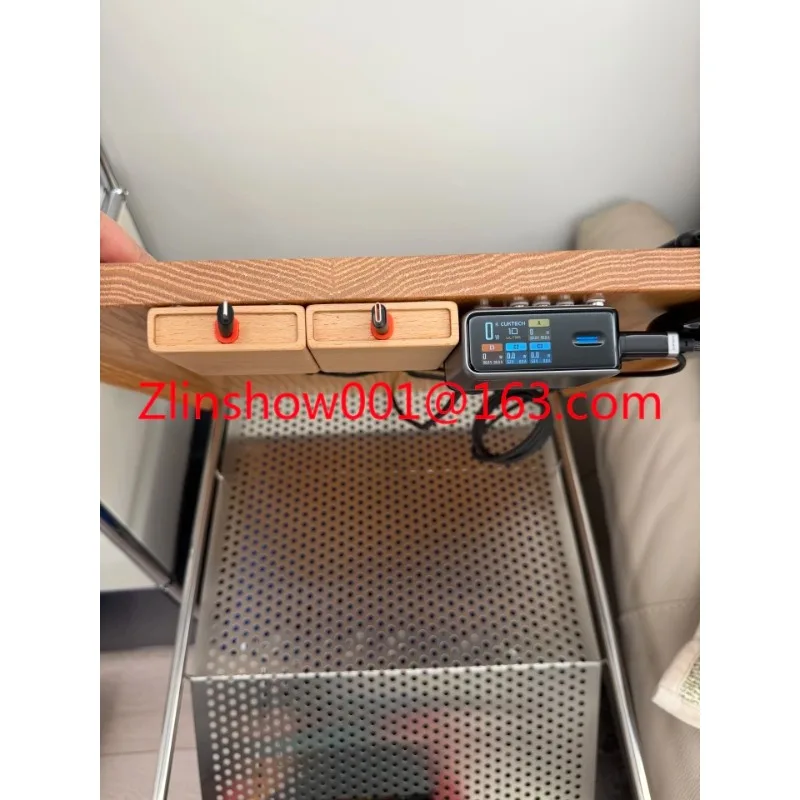 Computer heightening rack accessories telescopic data cable charging cable solid wood log black walnut beech