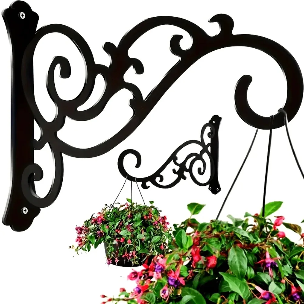 1 Piece Iron Wall Hooks for Hanging Plants,Lanterns & Wind Chimes - Easy-to-install metal brackets for indoor/outdoor home décor