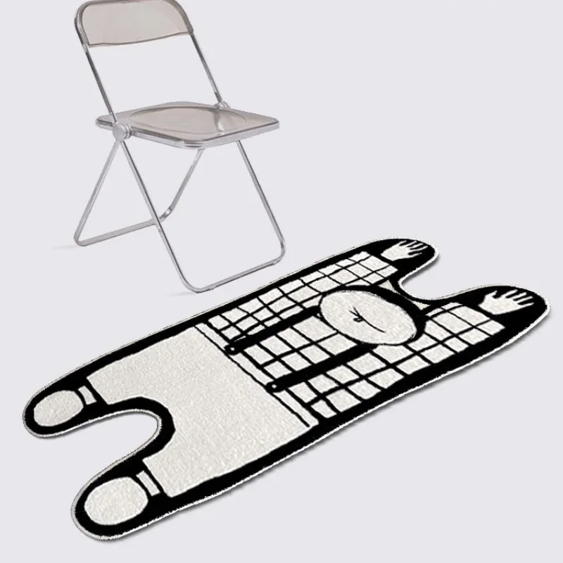 Irregular Funny Human Shape Carpets for Home Living Room Bedroom Bedside Furry Floor Mat Children Room Decor Kids Play Area Rugs