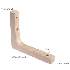 北欧の天然木製壁の植物ハンガーぶら下げ植木鉢フックランタン用北欧の花褐色風チャイムバルコニーの家の装飾 10最高の販売木製ランタン-7