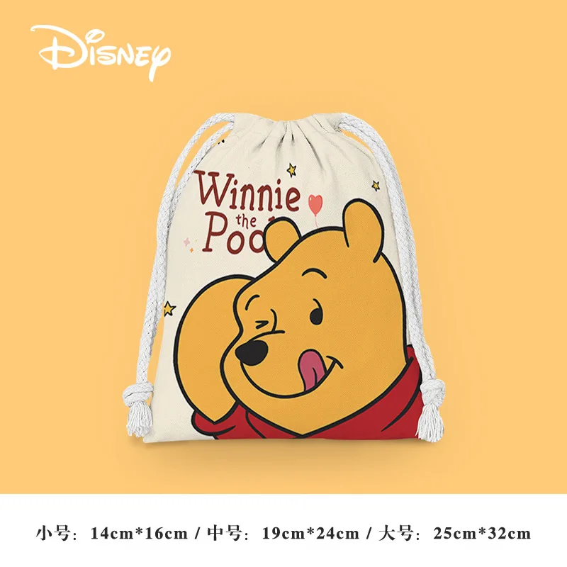 Disney Cartoon Storage Bag Waterproof Multiple Colors Available Pooh Bear Toys Drawstring Bags Party Decor Kids Birthday Gifts