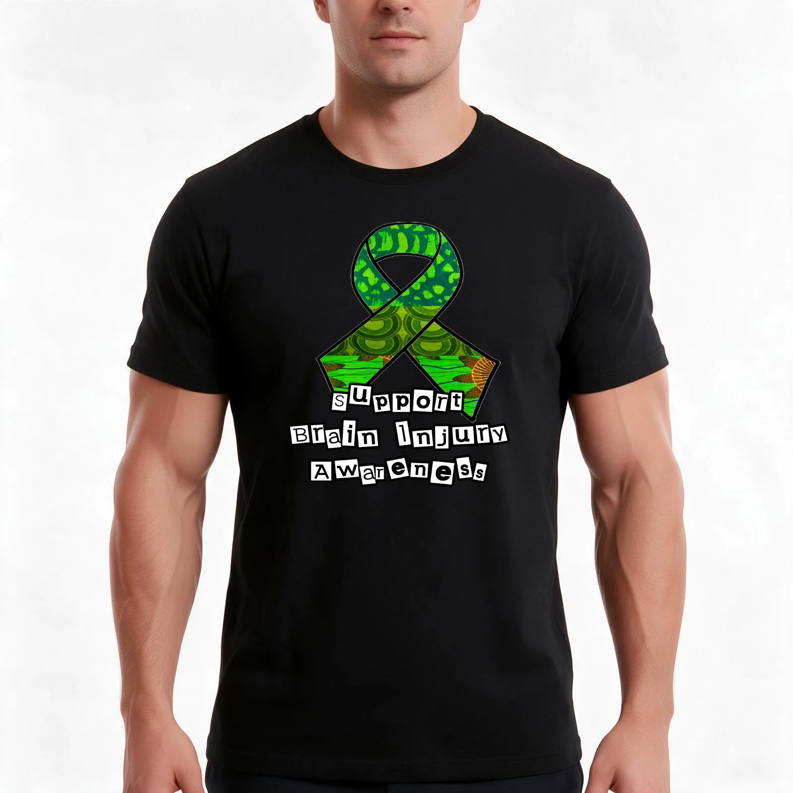 Support Traumatic Brain Injury Awareness Ribbon T-Shirt Summer Casual Cotton Tee Oversized Streetwear Tops Unisex Men Women