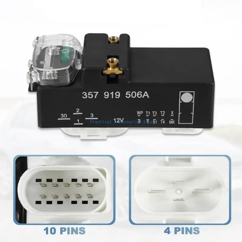 

U75E Radiator Fan Module 357919506A 3A0919506 Replacement Electronic Fan Control Unit for 1.9L 2.0L 2.8L