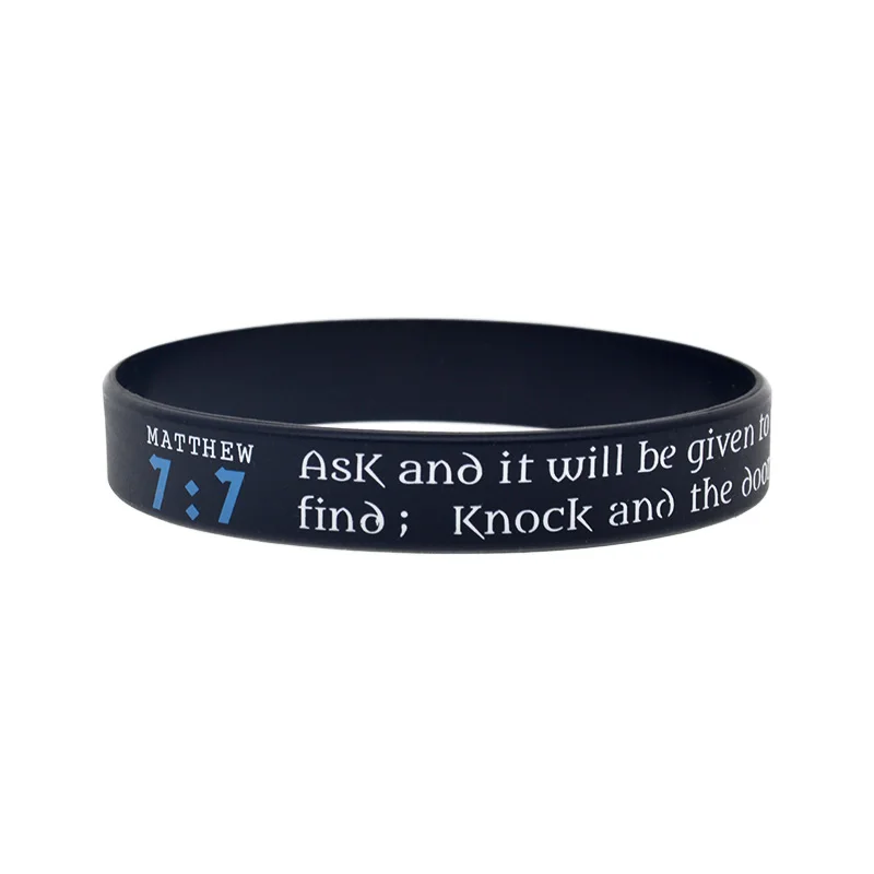 JEREMIAH 29:11 JOHN 3:16 PHILIPPIANS 4:13 MATTHEW 7:7 Silicone Bracelet Christian Bible Verse Wristband 4 Pcs