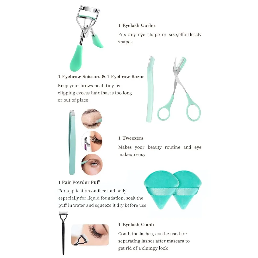 Make-up-Pinsel, 30-teiliges Make-up-Set, Foundation-Pinsel, Lidschatten-Pinsel, Make-up-Pinsel-Set, grün, 30-teiliges Set