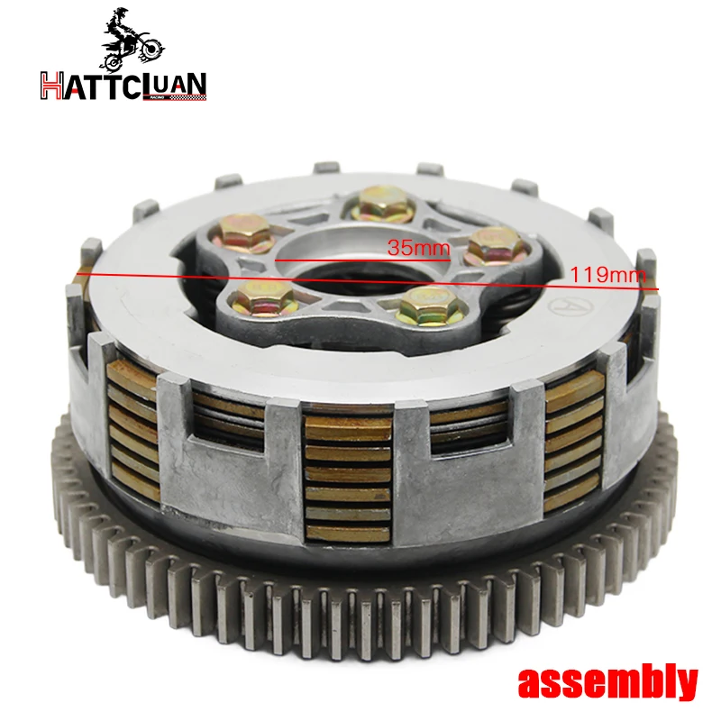 HATTCLUAN para CG150 CG175 CG200 CG250 ATV Buggy Motocicleta, Disco de Embrague Reforzado de 5 Columnas, Conjunto de Embrague Central y Exterior