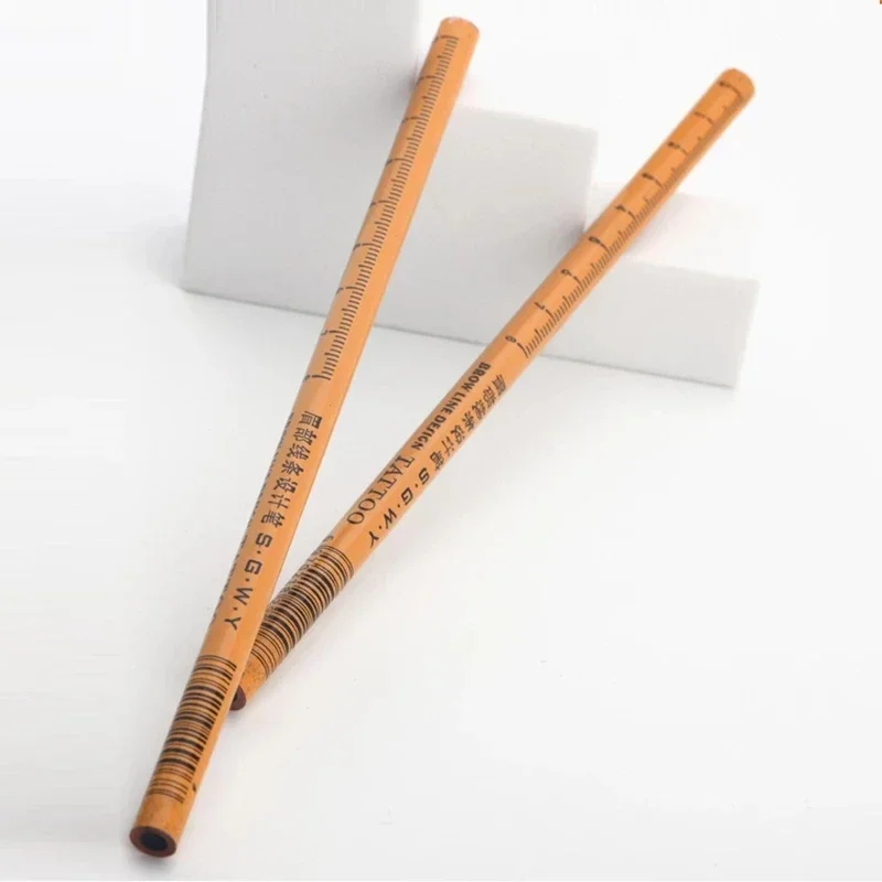 Microblading Eyebrow Makeup Pen Eyebrow Pencil Shadows Cosmetics Tattoo Pen Long Lasting Tint Wooden Pen 2pcs Black