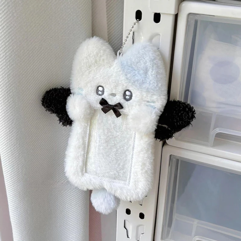 

Kawaii мультяшный плюшевый держатель для фотокарт, корейская идентификационная карта, банковская карта, защита канцелярских принадлежностей, подставка для дисплея идола, принадлежности для хранения фотокарт