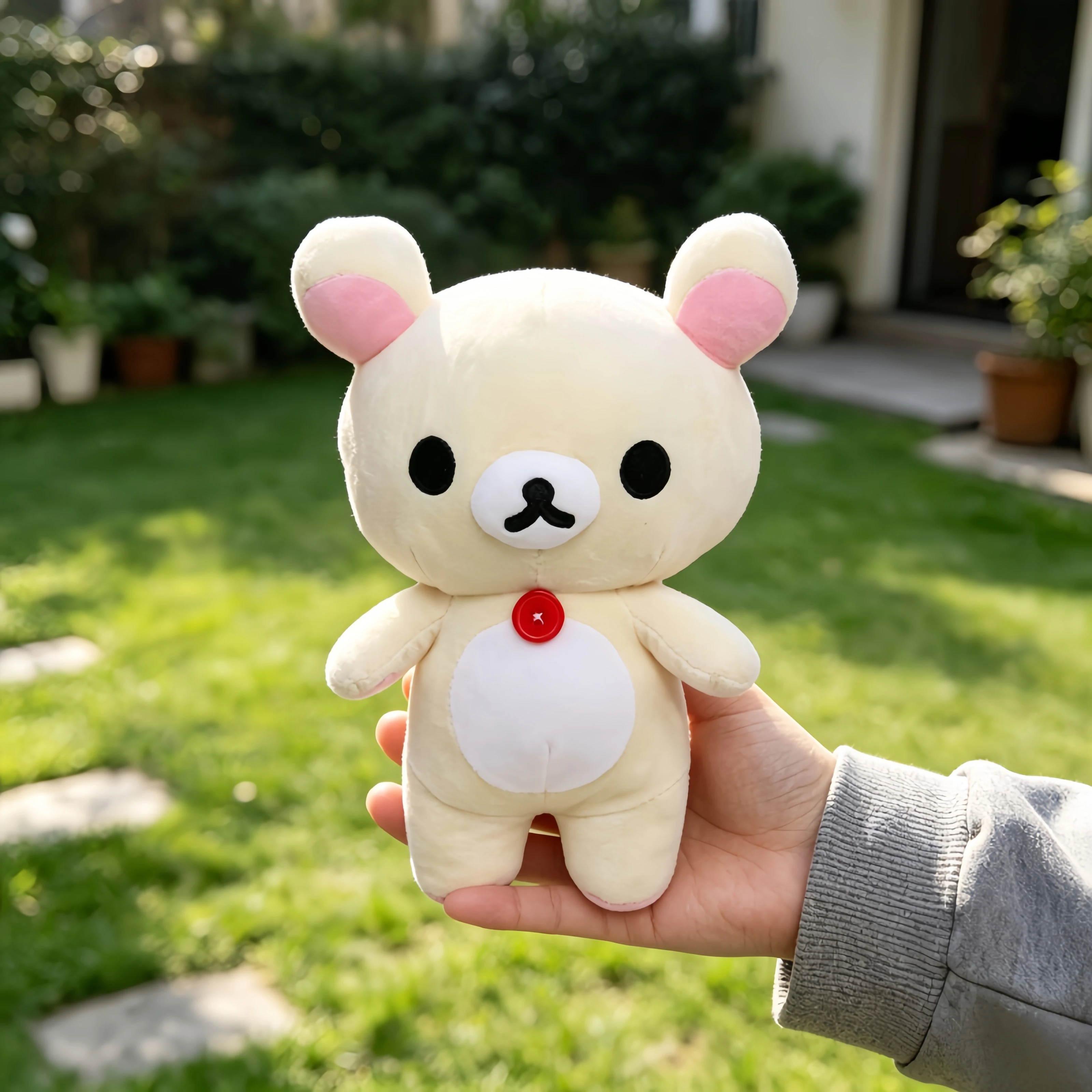 White Rilakkuma Plush Doll Teddy Bear Cartoon Soft Kawaii Cute Animal Companion Bear Peluche Stuffed Animal Basic Style Gift