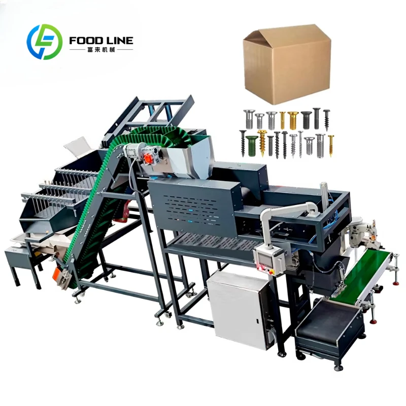 Customized Electric Automatic Carton Packing Machine 10 To 25 Kg Fasteners Screw Bolt Nut Hardware Carton Filling System