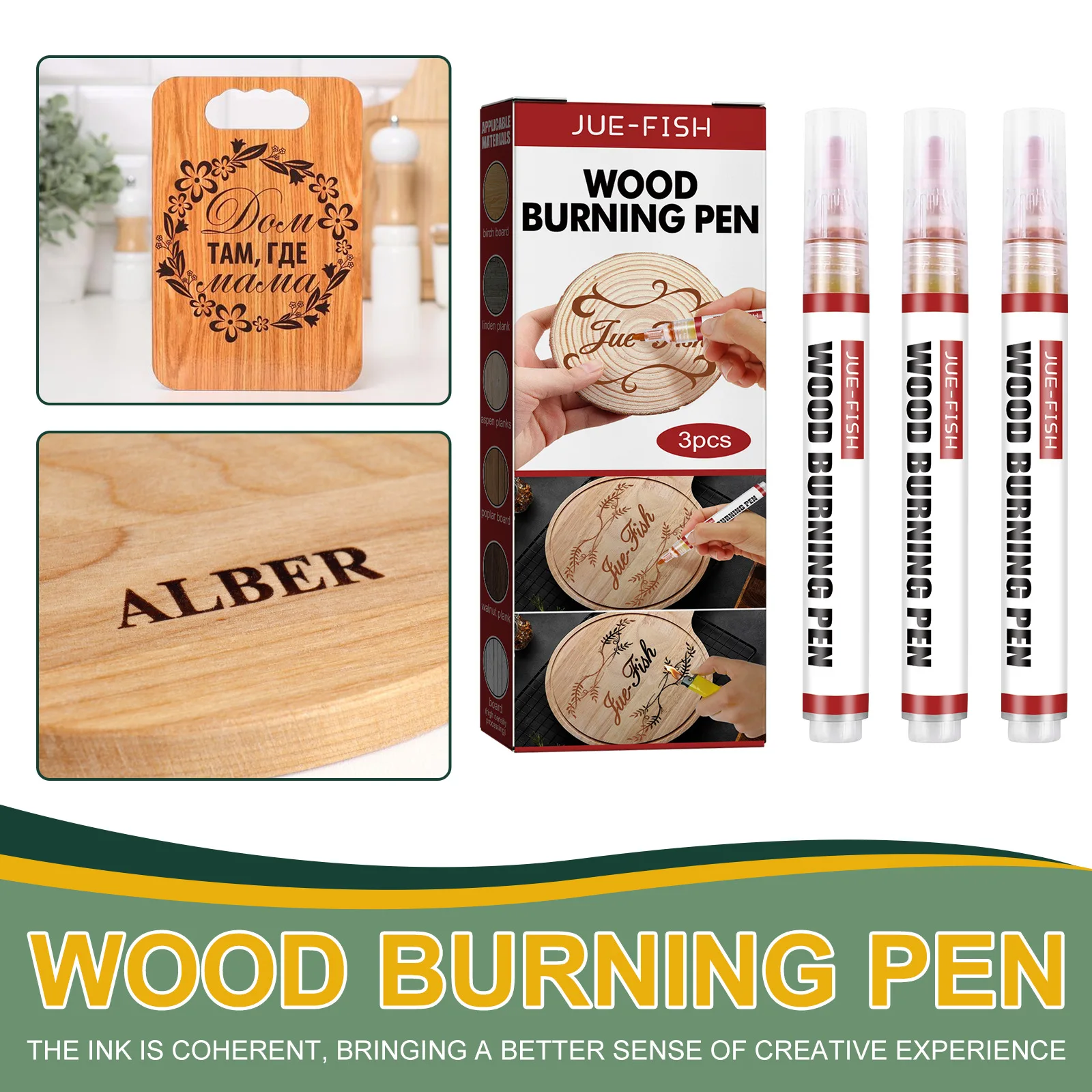 Creative Scorch Wood Burned Marker Practical Chemical Wood-burning Pens Pyrography Caramel Marker DIY Woodworking Tools