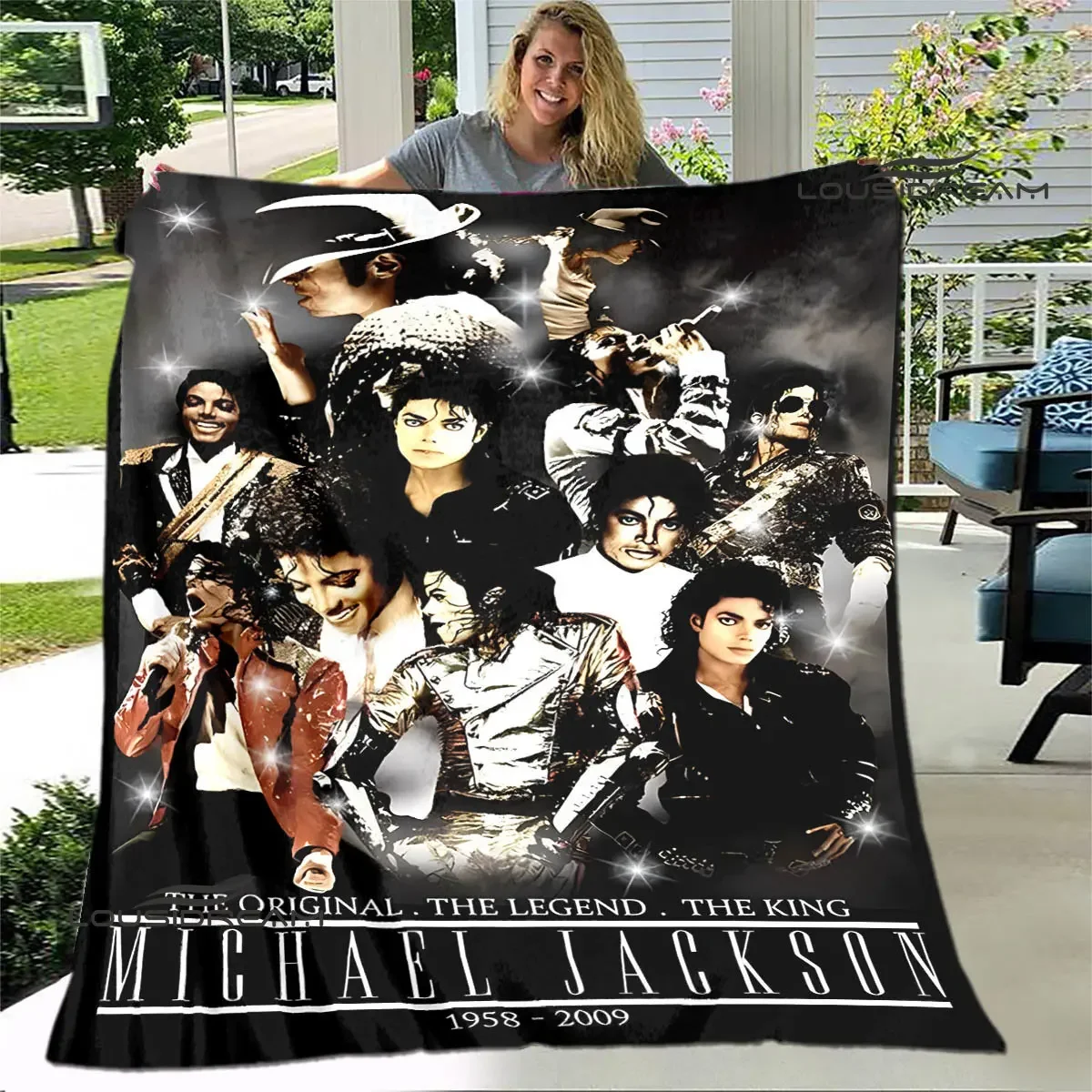 Michael Jackson retro printed Flannel Warm Blanket Soft and Comfortable picnic blanket bed linings Birthday Gift