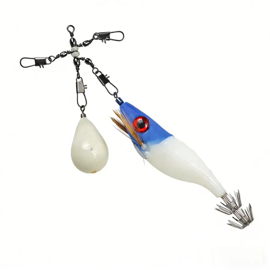 3/5/2pcs Luminous Egi Sinker Set Teardrop Squid Jig Sinker with Swivel Glow Fishing Weight Night Fishing Tackle for Squid view 3
