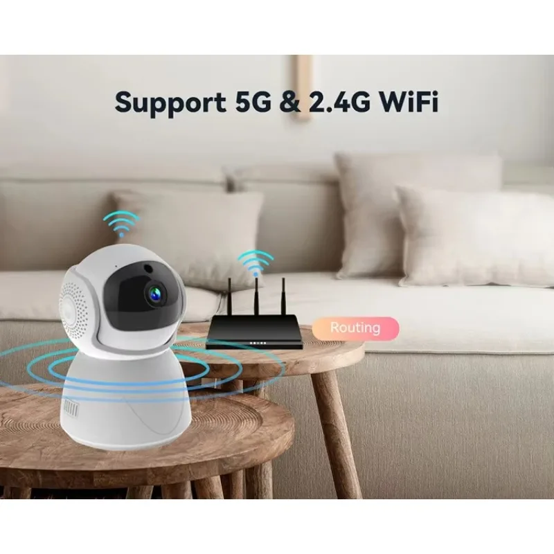 WiFi Indoor Baby  Mini Camera with Tracking Detector 4MP Camera - 360° Panoramic View with HD Clarity