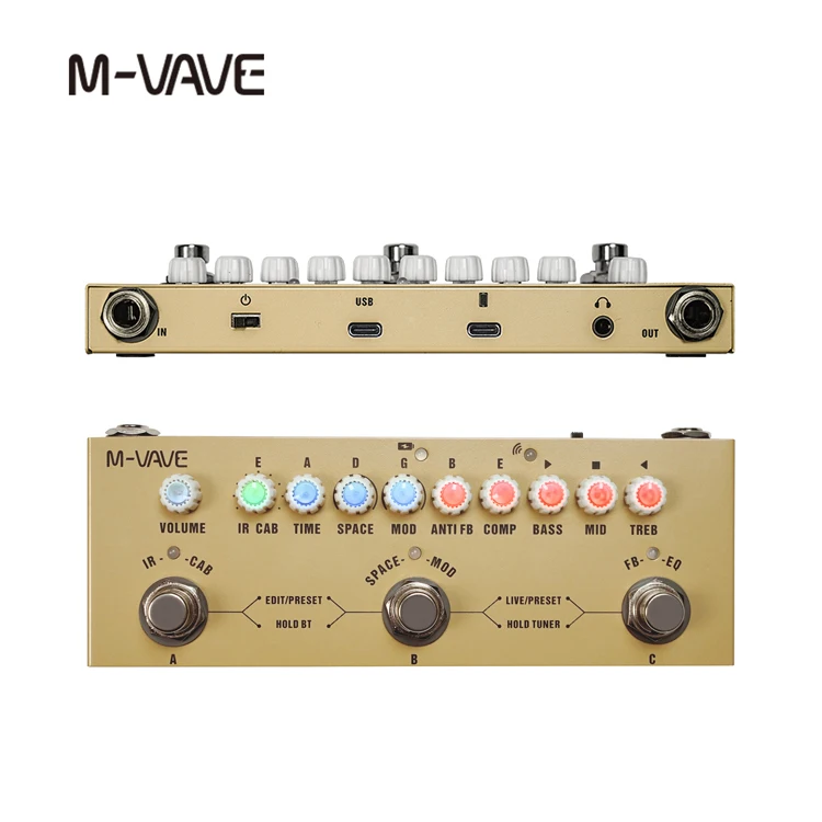 M‑VAVE Cube BABY Multi-Color Portable Guitar Effects Pedal: IR Cabinet Simulation, Reverb, Delay, and Modulation Effects