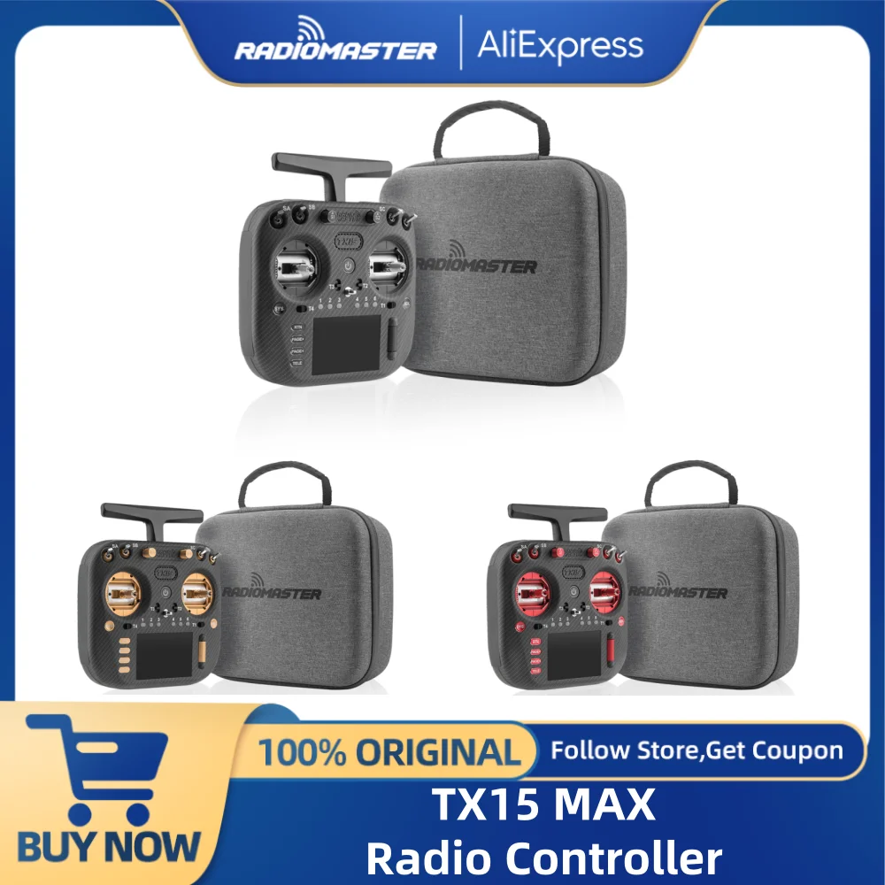 

Радиоконтроллер RadioMaster TX15 MAX с 3,5-дюймовым IPS-тачскрином, ExpressLRS, встроенными гироскопами и датчиками Холла AG02, микрофоном