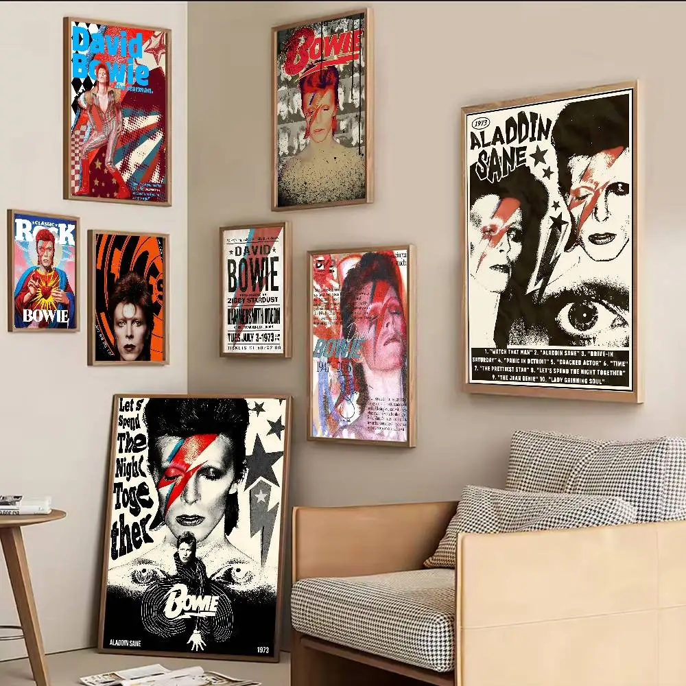 Hot Singer D-David B-Bowie Anime Posters Sticky HD Quality Wall Art Retro Posters For Home Kawaii Room Decor