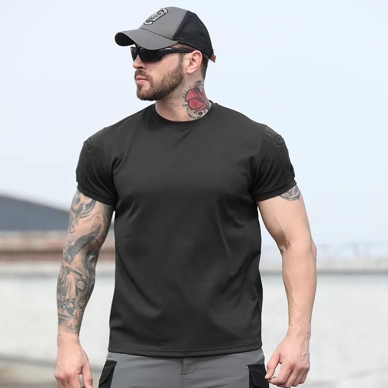 Hiking T-Shirt For Man 2024 New Summer Quick-Dry Crew Neck Short Sleeve Running Training Fitness High Quality Designer Brand