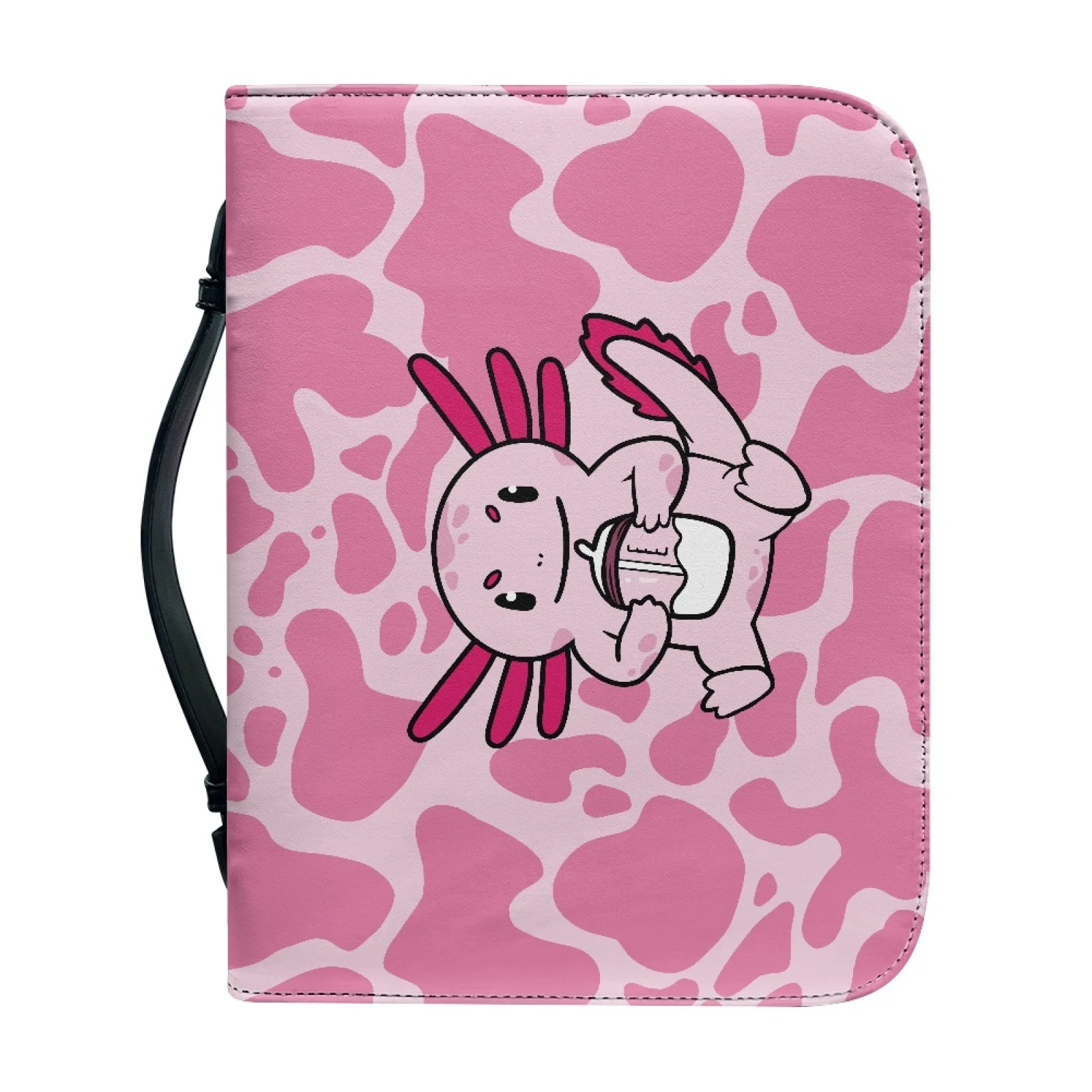 XIXIRIMIDO Cute Axolotl Design Zippered Handle Church Bible Bag for Casual PU Leather Bible Covers 2026 Collection