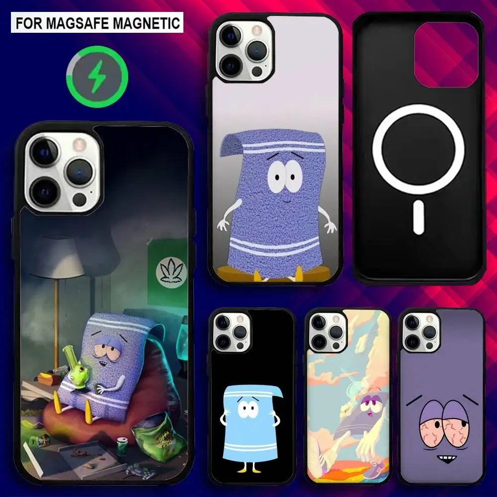 

S-Souths P-Park Towelie Phone Case For iPhone 16e,16,15,14,13,12,11,Plus,Pro,Max,Mini Magsafe Magnetic Wireless Charging