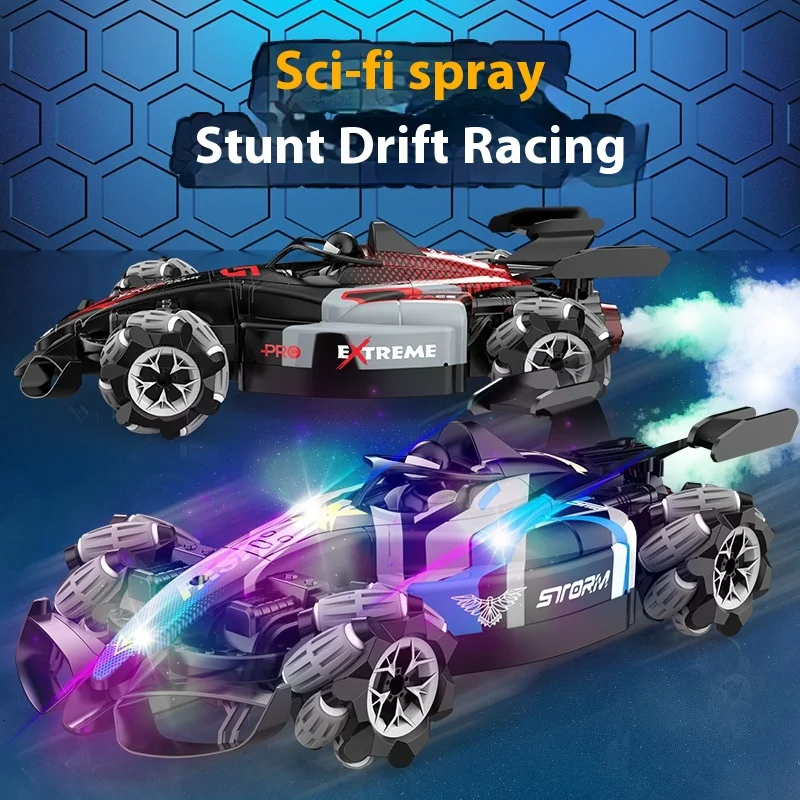 Christmas Drift RC Car With Led Lights Music 2.4G Glove Gesture Radio Remote Control Spray Stunt Cars 4WD Electric Children Toys