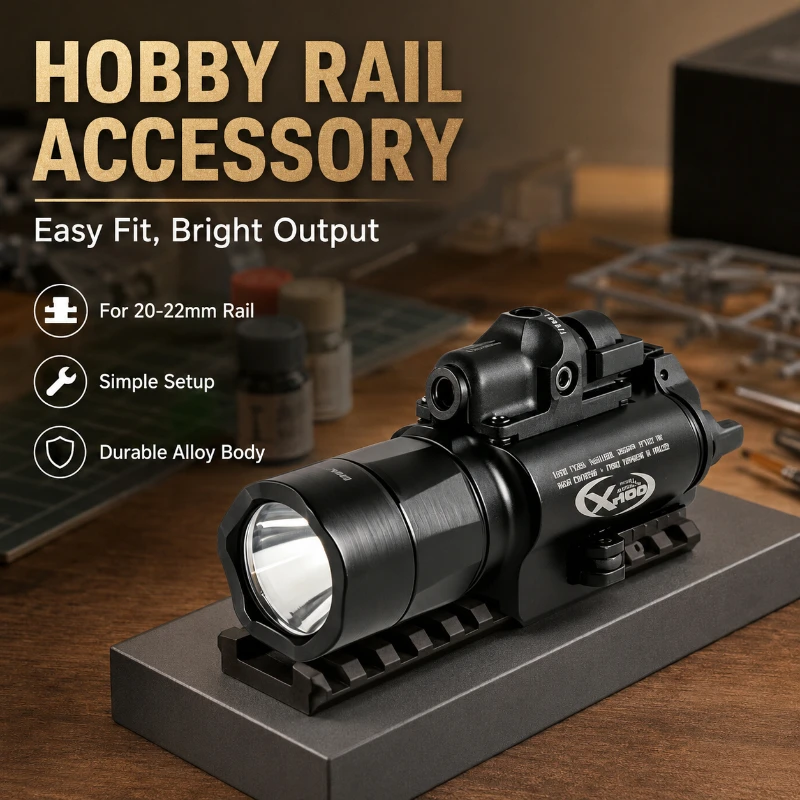 Hobby Decorative Light Accessory Full Alloy Build Clear LED Light Source Secure Mount Stand for 20‑22mm Rail Model Supply