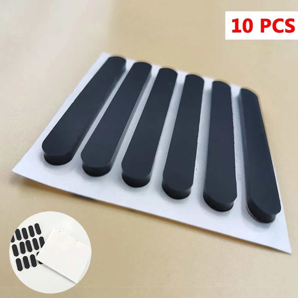 10pcs Thickness 2mm, Width 6mm, Length 10-33mm Oval Strong Self Adhesive Backing Silicone Rubber Furniture Pads Non-slip Spacers