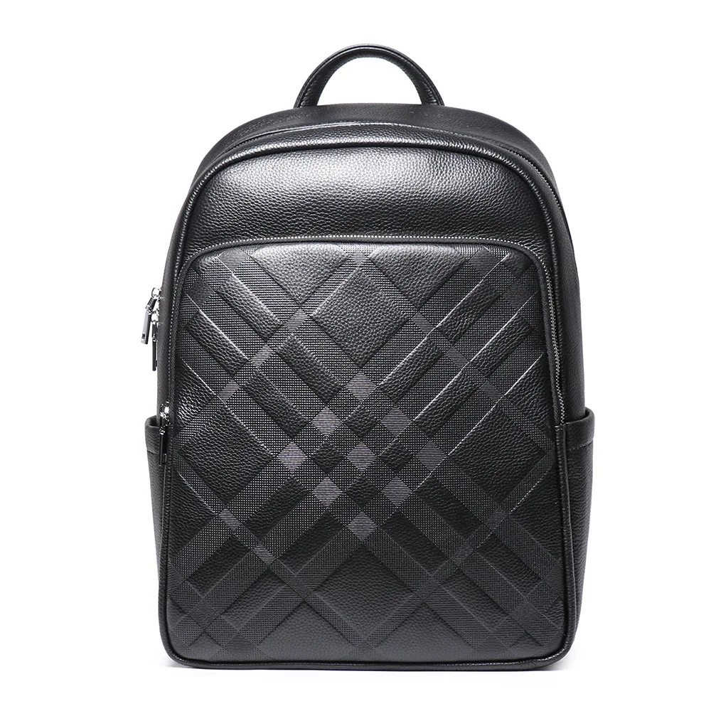

New Men's Cowhide Leather Backpack, Large Capacity Business Laptop Bag