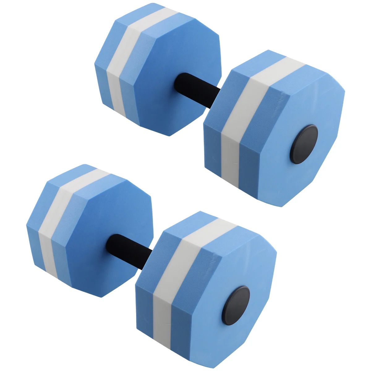 EVA Foam Dumbbell Set, Water Weights, Water Aerobics, Aquatic Therapy, Pool Fitness, Water Workout(2pcs) White Blue