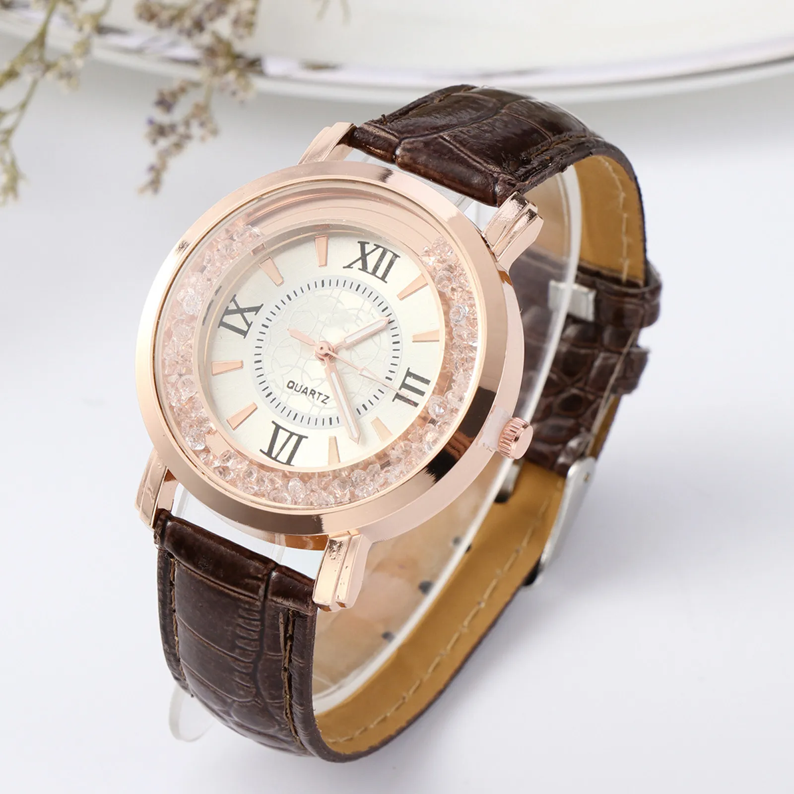 Elegant Women Quartz Watch with Rhinestone Detail Alloy Strap Timeless Fashion Wristwatch Perfect Gift Lady Mother Girlfriend